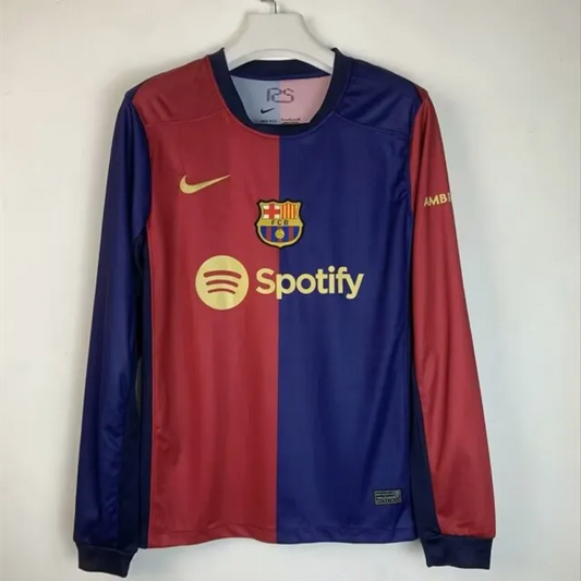 Barcelona Man Home Long Sleeve Jersey 2024/2025