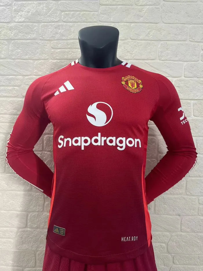 Manchester United Home Player Long Sleeve Jersey 2024/2025